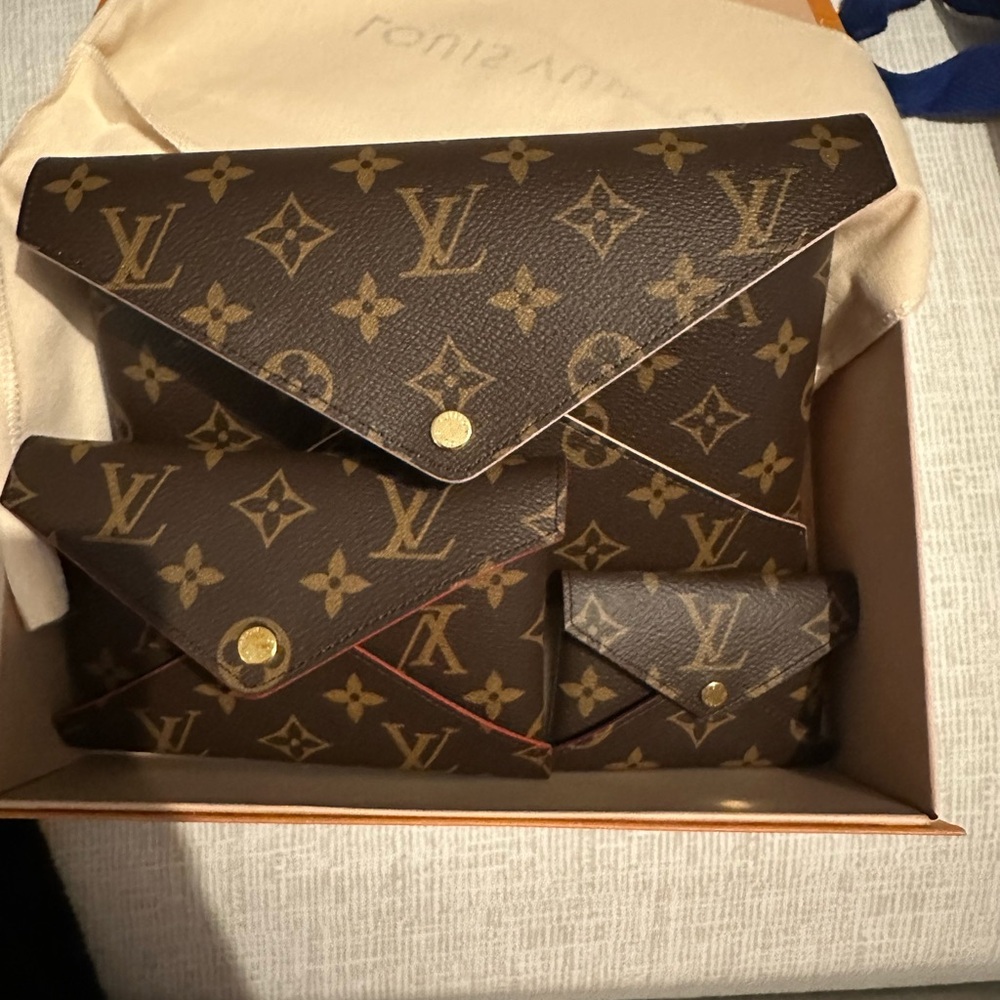 Louis Vuitton Brown and Gold Monogram Wallet Trio - Picture 2 of 6